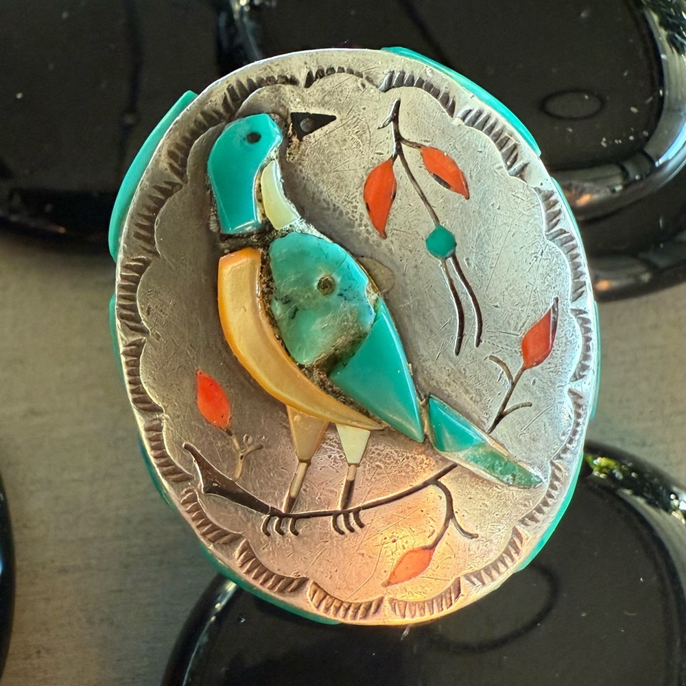 💕SOLD💕Museum Quality Old Zuni Cobblestone Inlay Ring